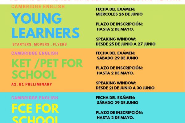 EXÁMENES CAMBRIDGE EN NUESTRO CENTRO