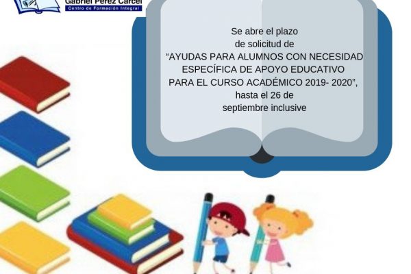AYUDAS AL ESTUDIO PARA ALUMNOS CON NECESIDAD ESPECÍFICA DE APOYO EDUCATIVO PARA EL CURSO 2019-2020 – INSTRUCCIONES PARA SOLICITARLA