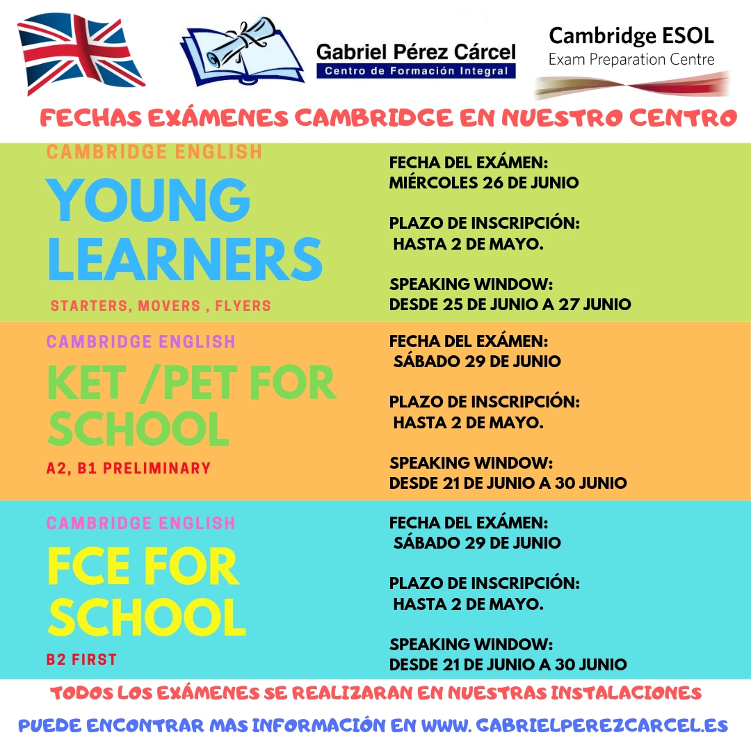 EXÁMENES CAMBRIDGE EN NUESTRO CENTRO