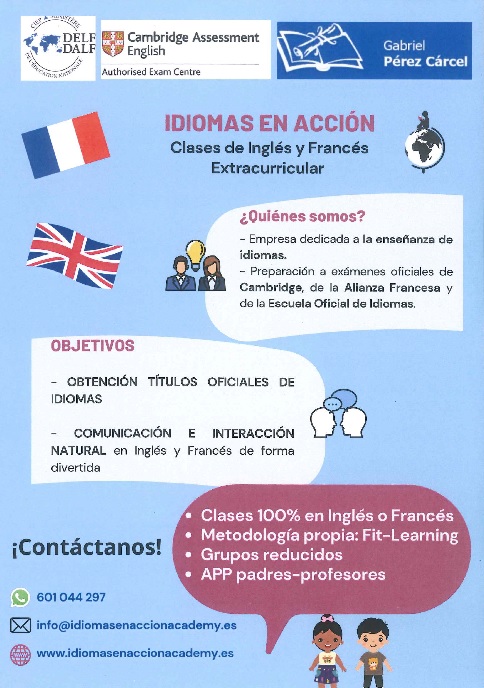 APRENDE INGLÉS Y FRANCÉS EN LA EXTRAESCOLAR MATINAL
