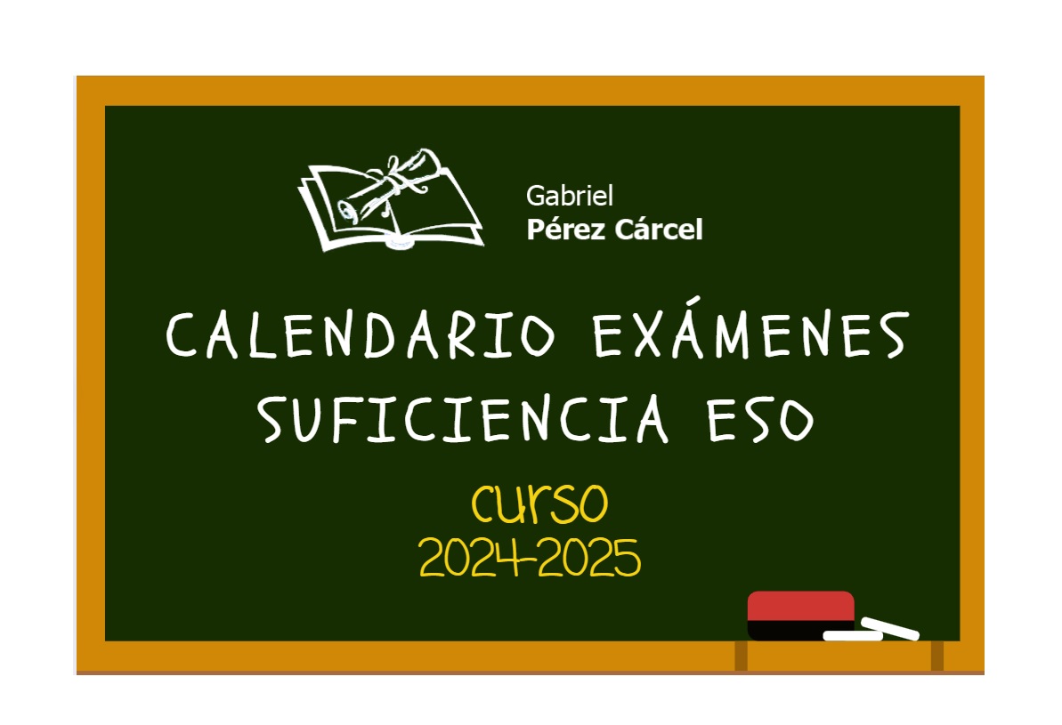 CALENDARIO EXÁMENES SUFICIENCIA ESO CURSO 24-25