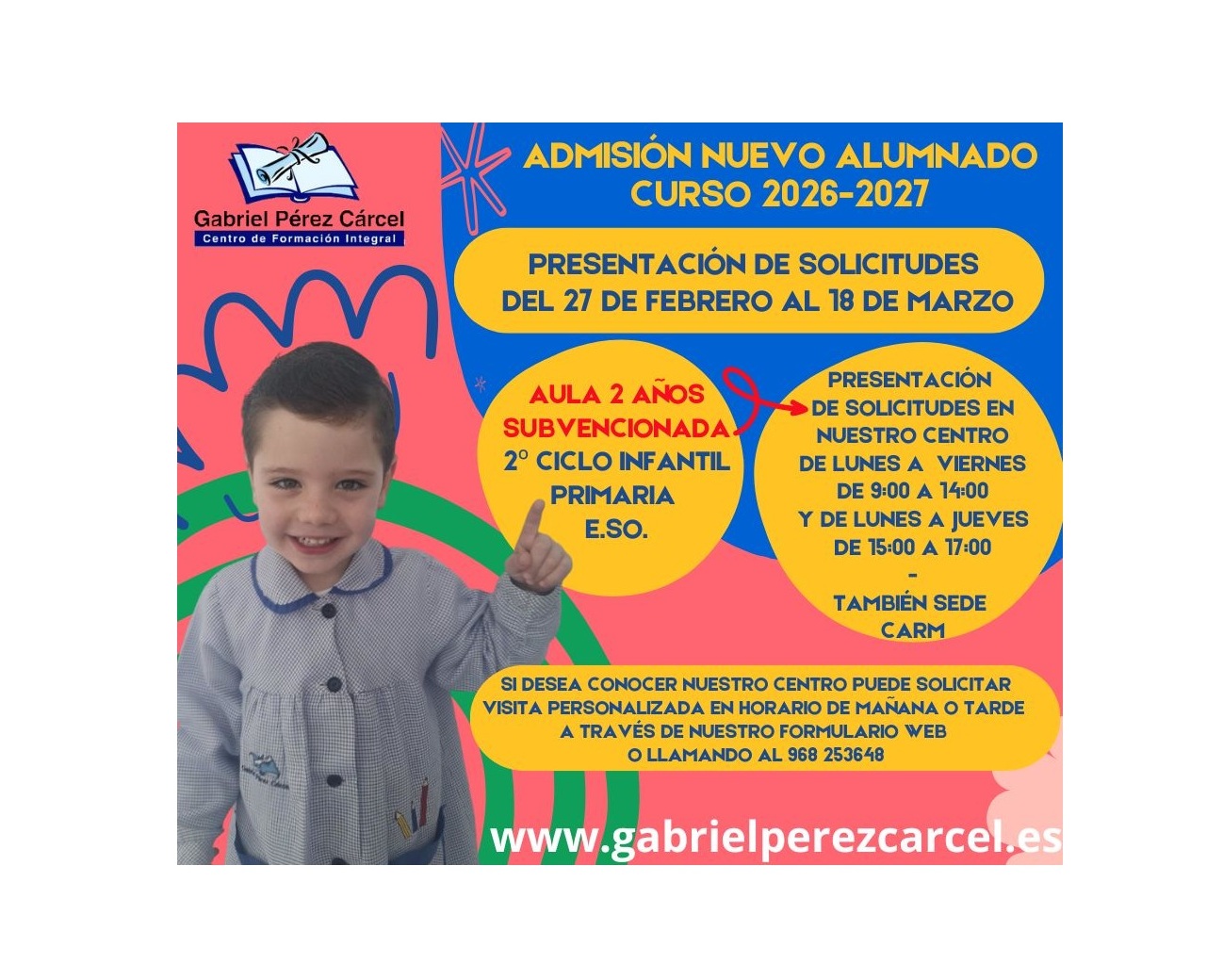 ADMISIÓN NUEVO ALUMNADO CURSO 2026-2027